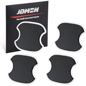 JDMON Car Door Handle Cup Scratch Protector, 4Pcs TPU Carbon Fiber Texture Door Bowl 3D Sticker Universal Fit Door Handle Paint Cover Guard (M)