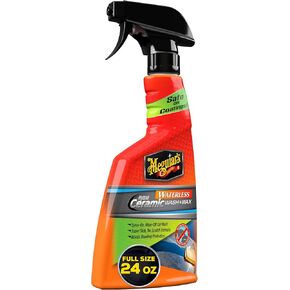 Meguiar's Hybrid Ceramic Waterless Wash & Wax - Waterless Car Wash Spray with Ceramic Chemistry for a Slick, Protective Barrier - No-Scratch Formula for Glossy Paint and Ceramic Coatings, 24 Oz