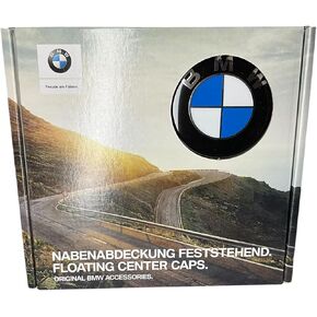 BMW 36122455269 Floating Center Caps Compatible with All Original Alloy Wheels with 5x120 Bolt Pattern 65mm Roundel (Set of 4)