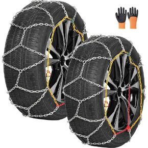 Snow Chains, 16mm Thickened Alloy Manganese Steel Emergency Tire Chains for Trucks, Pickups, and SUVs, set of 2(4WD-90)