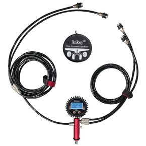 4 Tire Pressure Equalizer System, Upgrade Digital Tire Pressure Gauge Professional 4 Way Tire Inflation Deflation System with 4 air Chuck air Down Tool for 4 Tires Car Off Road Vehicles