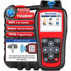 Autel MaxiTPMS TS508WF Upgrade of TS508K TS508 TS501Pro TS408S Program MX Sensor Read Clear DTCs TPMS Reset OBD Relearn Activate TPMS Programming Tool Free Lifetime Update