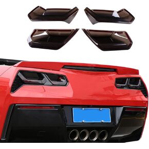 ABS Black Rear Tail Light Lens Taillight Kit Fit For Chevrolet Corvette C7 2014-2019 Car Exterior Taillight Protection Cover Accessories