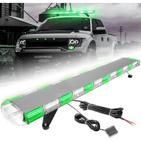 ASPL 53 inch 260 LED Low Profile Rooftop Strobe Lights Bar High Intensity Emergency Warning Flashing Beacon Snow Plow Light Traffic Advisor Car Hazard Construction Roof Lights Bars (Amber/White)