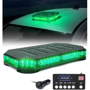 LUMENIX 42 LED Roof Top Strobe Beacon Light Bar Hazard Warning Emergency Flashing Plow Lights with Controller for Construction Vehicles Tow Trucks Postal Cars Snowplow Amber White (Patent Design)