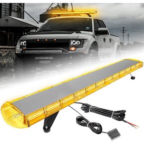 ASPL 53 بوصة 260 LED شريط أضواء ستروب على السطح منخفض الكثافة للتحذير في حالات الطوارئ وامض منارة محراث الثلج ضوء مستشار المرور لمخاطر السيارات وقضبان أضواء السقف (العنبر / الأبيض)