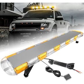 ASPL 46 inch 220 LED Rooftop Low Profile Strobe Light Bar Emergency Warning Beacon Car Hazard Flashing Construction Roof Lights Bars for Trucks Tow Automotive Construction Vehicle (Amber
