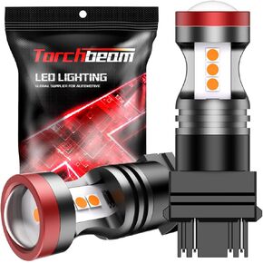 Torchbeam 3157 LED Light Bulbs 3600 Lumens with Projector Error-free For Reverse Back Up Lights DRL Brake Lights Fit 3156 3057 3056 4157 6500K Xenon White（Pack of 2）