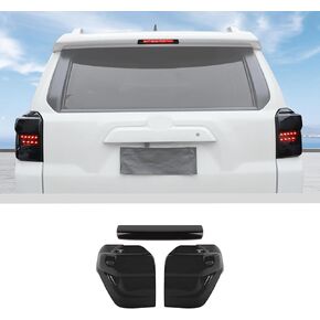 JWWY Taillight Rear Light High-Mounted Brake Lights Cover Trim Kit Fit for 2014-2024 Toyota 4runner Exterior Accessories, ABS Smoked Black