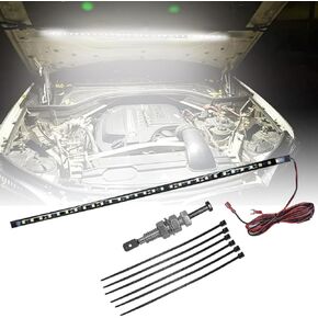 Car Under Hood LED Work Light Kit, 12V Hood Lighting Inspection LED Strip with Automatic On/Off, Waterproof Under Hood Work Light Bar, Fits Car, RV, SUV, Pickup, Boat