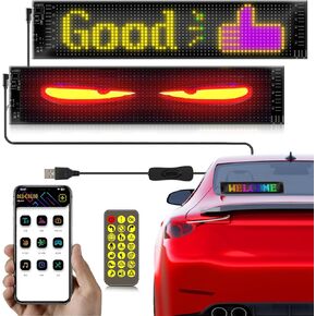 Devil Eyes Light for Cars, Colorful Eye Lamp Soft Screen for Car Windows, Large Programmable Flexible LED Screen, DIY Car Dynamic LED Smart Colorful Eye Lamp Soft Screen (2.8 * 6.8 in)