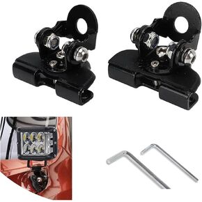 2 PCS Led Light Bar Mounting Brackets, Adjustable Hood Led Work Light Mount Bracket, Off Road Accessories, Ditch Light Brackets for Off Road Truck (Black)