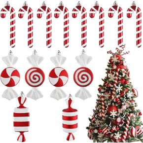Pastel Christmas Tree Ornaments 46PCS Pink Yellow Blue Rainbow Shatterproof Xmas Hanging Ornaments for Tree Home Holiday Candyland Party Centerpiece Wreath Garland Decor