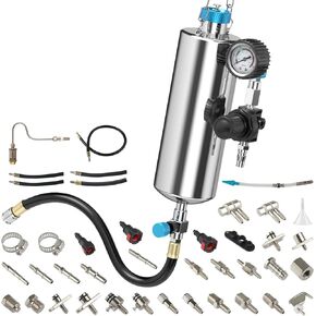 Fuel Injector Cleaner Machine Set - Automotive C80 1000ML 150PSI Fuel Injector Cleaner Kit Disassembly-Free, With 21PCS Adapter for Petrol Injector/Pressure Regulator/Release Cars Etc