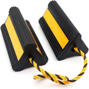 Vacallity Wheel Chocks for Travel Trailers, Sturdiness Heavy Duty Solid Rubber Camper Trailer RV Wheel Chock Blocks, Aircraft Truck Car tire Stopper, Wheel Immobilizers & Chocks, Trailer Accessory