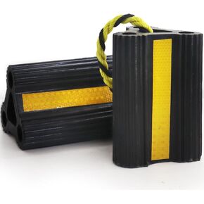Wheel Chocks [2pair/4pack with Rope] for RV Trailer Camper Truck Car Aircraft, Versatile Heavy Duty Rubber Wheel Chocks Block with 3 Reflective Strips, Tire Wheel Immobilizers & Chocks, RV Accessories