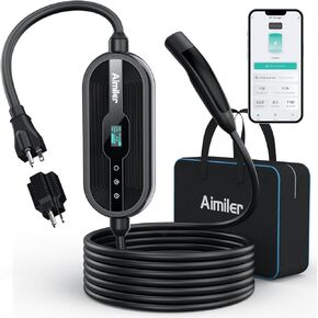 Level 1/2 Tesla Charger(WiFi APP), 16Amp, 240V Nema 6-20 Plug & 120V NEMA 5-15 Adapter, 25ft ETL Listed Cord - Portable/Home NACS Connector Electric Car(EV) Charger for Tesla Model X/Y/3/S