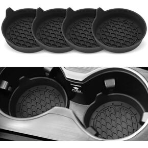 SINGARO Car Cup Holder Coaster, Silicone Cup Holder Insert, Universal Non-Slip Cup Holders, Car Accessories Interior for Women and Man Interior Sets 4 Pack Black