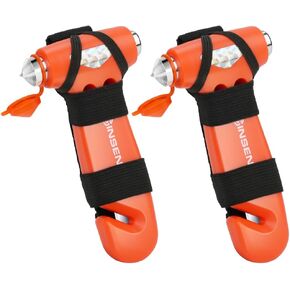 SINSEN Car Safety Hammer, Automotive Window Breaker and Seatbelt Cutter for Women, Roadside Emergency Kit, 3 in 1 Escape Tools, Road Trip Essential and Must Haves (1, Pink)