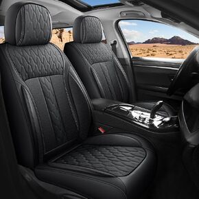 Car Seat Covers Full Set, Waterproof and Breathable Nappa Leather Seat Covers for Cars, Universal Car Seat Covers Fit for Most SUV Truck Sedan