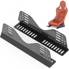 2 PCS Side Mount Seat Bracket,Universal Bucket Seat Mounting Brackets,Racing Seat Bracket for Bucket Seats Compatible with Most FRP and Carbon Fiber Bucket Race seat - Black