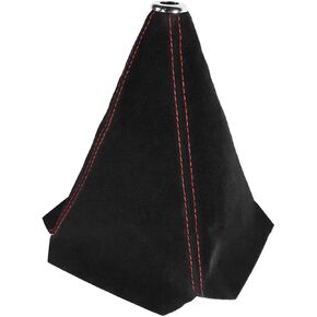 BESULEN Car Shift Boot Cover, Suede Leather Shift Knob Boot Dust Cover, Manual/Auto Shifter Boot Sleeve Replacement, Handbrake Gaiter Boot Dust Cover Car Interior Accessories