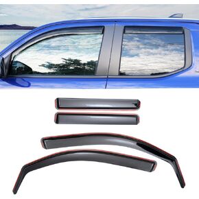 Visor Rain Guards Compatible with 2024 2025 Toyota Tacoma Front and Rear in-Channel Window Visors Wind Deflectors Weather Shield Tacoma 5 Seats Double Cab 4PCS Accessories (Visor Rain Guards)
