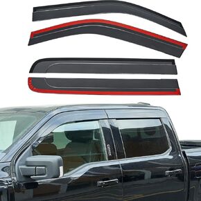 JOYTUTUS Vent Visor Compatible with 2015-2024 Ford F150, 2017-2024 F-150 Raptor Crew Cab, Outside Mount Car Window Rain Guards Deflectors, Vent Shades Accessories