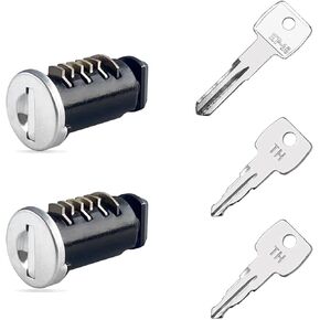 KeyPower 2 Pack Lock Cores/Cylinder for Thule Car Ski, Roof, Cargo Box, Carrier Racks and Crossbars, Same Key System (SKS)，Aka One-Key System (2 Lock-core)