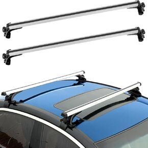 43inch Universal Car Roof Rack, Anti-Theft Lock, Aluminum Rack Cross Bars, Adjustable Window Frame for Bike Kayak Cargo Luggage, 42.91-44.88 inch Distance Between Rain Grooves, 165LBS Load