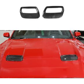 RT-TCZ ABS Hood Engine Air Vent Outlet Trim Cover Interior Accessories for Ford Mustang 2018 2019 2020 2021 2022, 2 PCS (Carbon Fiber Grain)