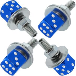 Dice License Plate Screw Fasteners Aluminum Alloy Decorative Modified Motorcycle License Plate Bolt Frame Mounting Kit Cars Truck Vehicle Accessories 4 Pcs (Red) in Kuwait