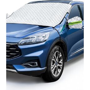 AstroAI Windshield Snow Cover, Windshield Cover for Ice and Snow 4-Layer Protection for Snow, Ice, UV, Frost Wiper & Mirror Covers, Windproof Sunshade Cover for Cars, Sedans, and Compact SUVs (Middle)