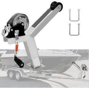 Boat Trailer Winch Stand with Trailer Rollers Fit 4" W X 5" H Boat Trailer Tongue Stands, Adjustable Trailer Winch Stand with Roller, Boat Winch Mount
