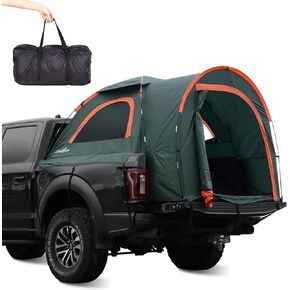 LIBERRWAY Truck Bed Tent, 5.0-5.2 FT Pickup Truck Tent with Rainfly and Waterproof PU2000mm Double Layer 2-Person TruckTents for Camping Outdoor Traveling-Green, Green,orange
