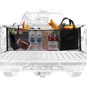 Truck Bed Cargo Net,Cargo Storage Elastic Mesh Net Organizer with Hooks,Truck Bed Grocery Holder with Hooks,Cargo Net for Pickup Truck Bed