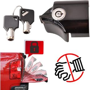 Tailgate Anti-Theft Lock Compatible for Toyota Tacoma 2016-2023 Truck Bed Tailgate Lock with Keys Made by Zinc Alloy - Black