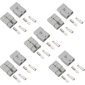 10 Pcs 6-8 Gauge 50 Amp Battery Quick Connect/Disconnect, Jumper Cable Plug Connector Kit for Recovery Winch, Forklift, Towing Systems(Grey)