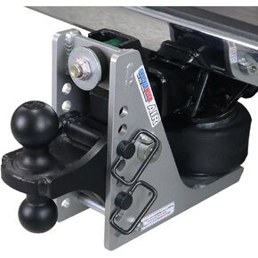 Shocker Streamline 10K Aluminum Air Hitch Fits 2" Hitch has Black Combo 2" & 2-5/16" Balls - 10,000 lbs GTW