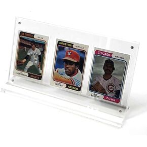 2-Pack Thick Acrylic Baseball Football Trading Card Holder Magnetic Protectors Super Clear Display (2 Card (2 Pack))