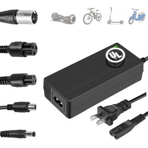 Carsty UL Certified 42V Electric Scooter Charger for 36V Li-ion Battery - 5 Plugs, Compatible with Gotrax, Jetson, Razor, Voyage, ninebot Electric Scooters