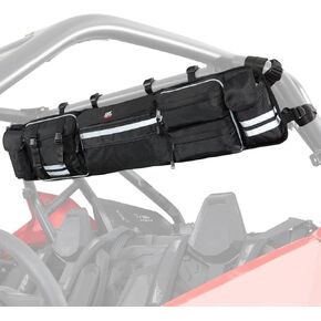 KEMIMOTO Universal UTV Roll Cage Organizer, Upgrade Zipper Rear Storage Bag Gear Bags with Reflective Strip Compatible with Ranger RZR Pioneer Talon Most UTVs Bag Tools Storage Solution