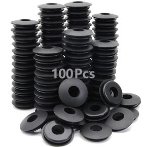 100pcs Glad Hand Seals Rubber Truck Gladhand Seals Black Polyurethane Seal Washers Grommets Round Gaskets for Semi Trucks Trailers Tractors, Parts Number 10028