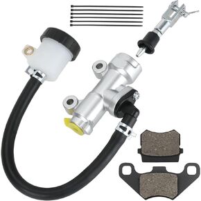 KT196 Brake Master Cylinder with Brake Caliper Pads Assembly Compatible with 196cc 6.5hp Coleman KT196 Go Kart 200GK Off-Road Go Cart Powersports Parts Accessories