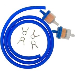 HIAORS Motorcycle Hose Petrol Fuel Line Hose Gas Oil Pipe Tube Gasoline Fuel Filter Line Clamp for Mini Moto Dirt Bike ATV Moped Scooter Black