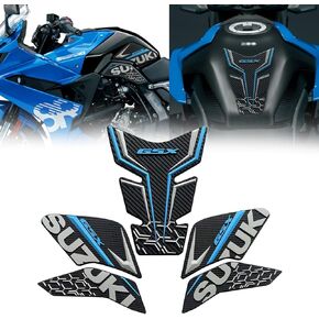 FOR GSX-8R GSX-8S 2023-2024 Non-slip Carbon Fiber Textured Bottom Side Fuel Tank Rubber Stickers 3D Embossed Rubber Fuel Tank Pads Fuel Tank Knee Pads gsx8r/8s Motorcycle Accessories (gray)