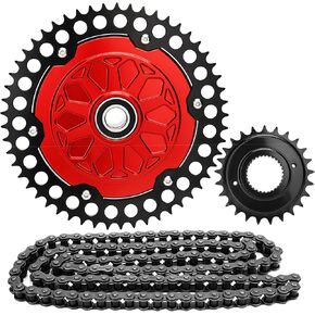 2009-up Touring Belt Drive to Chain Drive Conversion Kit, 25+53 Tooth Sprocket 120 Chain Drive Transmission for Harley Twin Cam M8 Road Glide Road King Street Glide Electra Glide, Silver