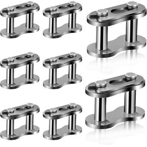 8 Pcs #40 Chain Master Links Roller Bike Bicycle Chain Link Connecting Links Motorcycle Chain Link Connector Steel Alloy Heavy Duty Master Link Replacement for Bike Bicycle Mini Karting Pit Scooter
