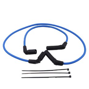 8mm Blue Ignition Spark Plug Wires Kit Compatible with Harley H-D FLHR FLHRC FLHT FLHTC 2009-2016