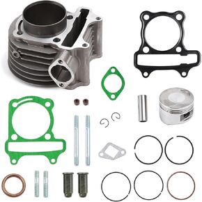 Minho GY6 61mm/2.40" Cylinder Top End Rebuild Kit with Piston Ring Gasket Made of Aluminum Alloy,Compatible with Chinese GY6 4-stroke 170cc 152QMI 157QMJ Engine,61MM